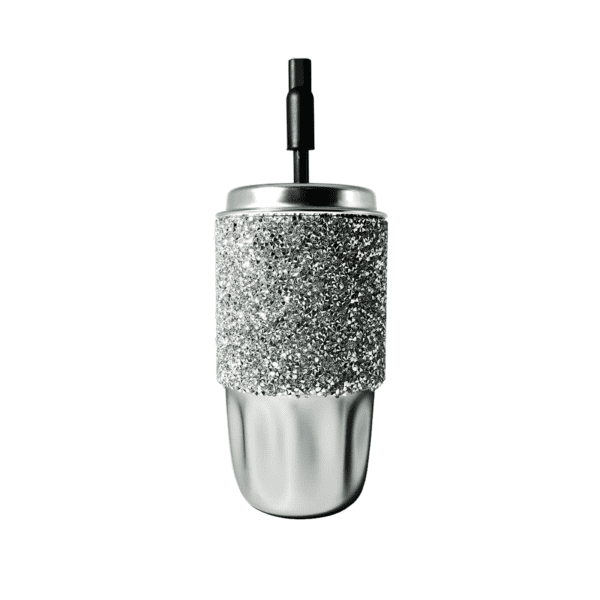 Infinitetree 316 Stainless Steel Sparkling Diamond Straw Water Bottle (11.4 oz 450ml) Silver